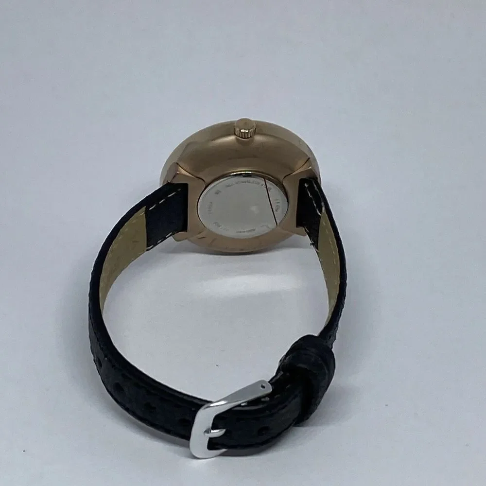 Fossil BQ3492 Women's Black Leather Gold Analog Dial Quartz Wrist Watch CM635